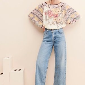 FreePeople Blue Nile printed top size M